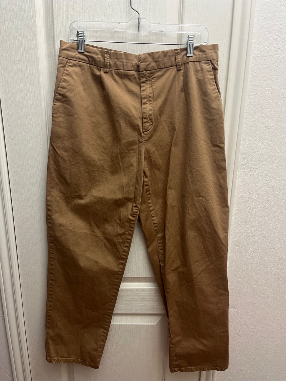 Zara Brown Straight-Leg Chino Pants